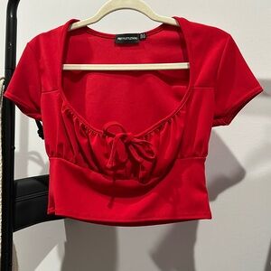 Red crop top